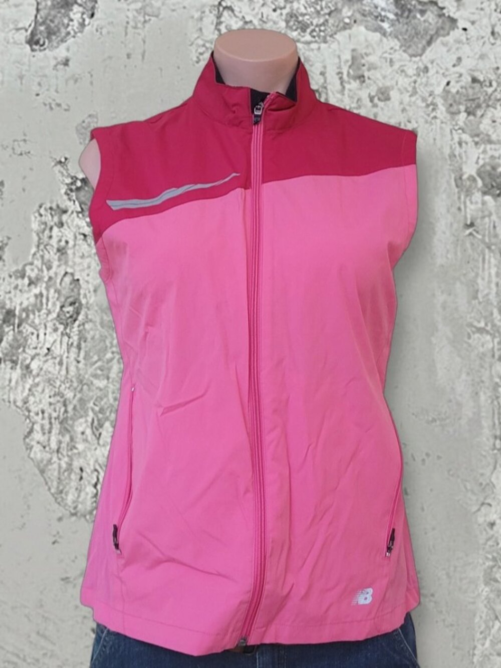 New Balance Pastel Pink Athletic Zip-Up Sleeveless Vest Jacket (S)